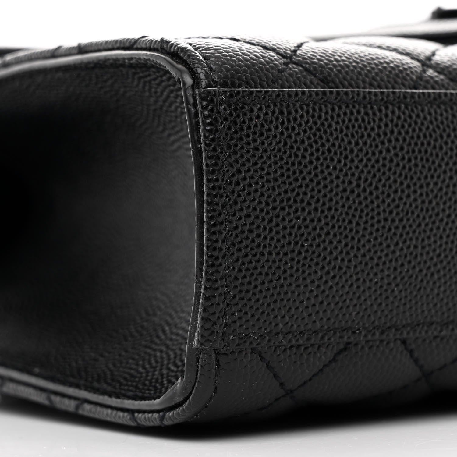 Saint Laurent Grain De Poudre Textured Mixed Matelasse Triquilt Medium Monogram Monochrome Satchel Black 9 of 10