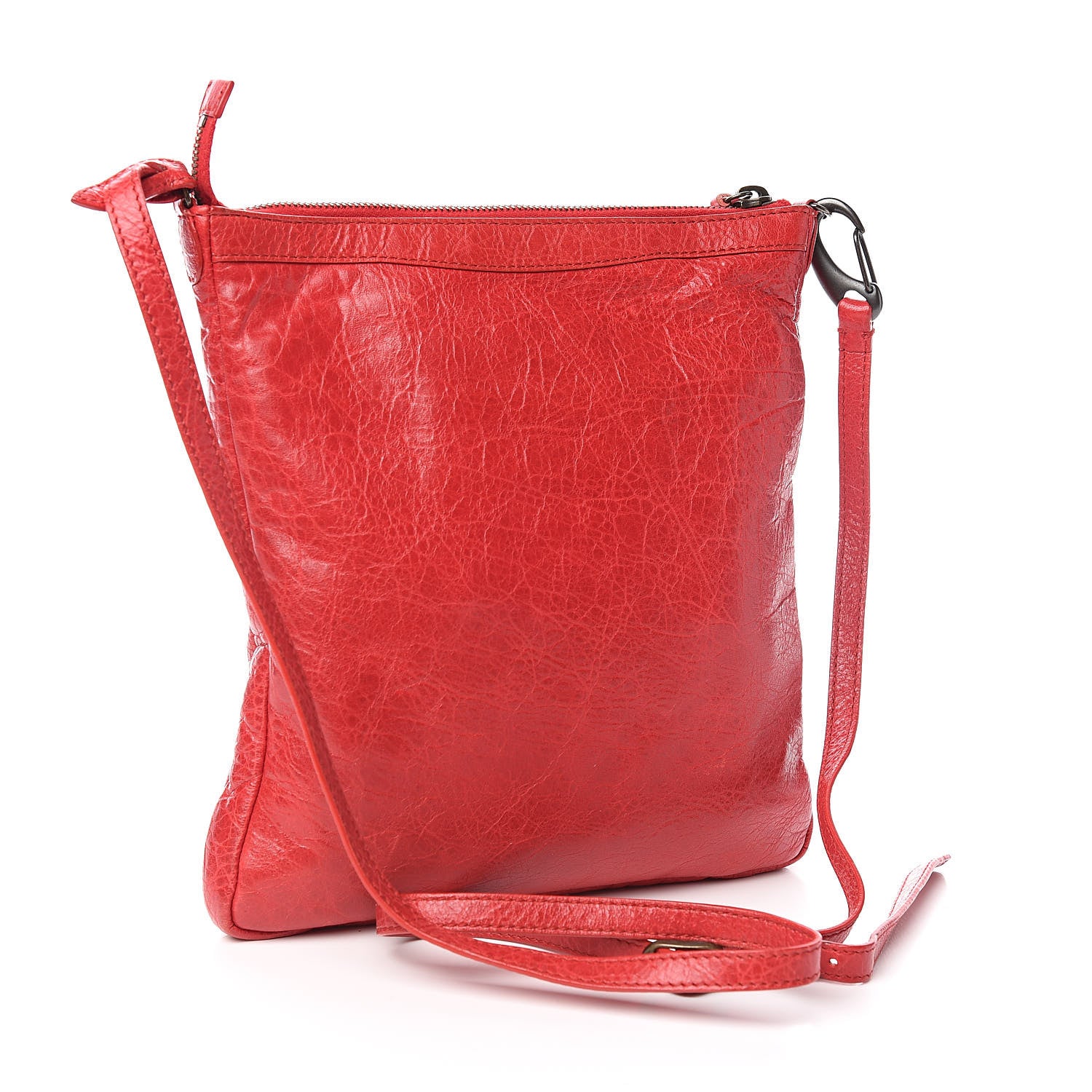 Balenciaga Agneau Classic Hardware Flat Crossbody Rouge Cardinal 4 of 11