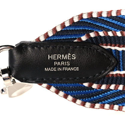 Hermes Toile Swift 50mm Sangle Cavale Shoulder Strap Bleu Zellige Indigo Black 4 of 6
