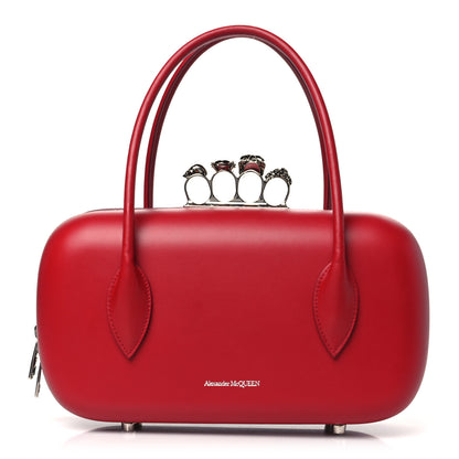 Alexander McQueen Calfskin Reverse Top Handle Clutch Red 1 of 11