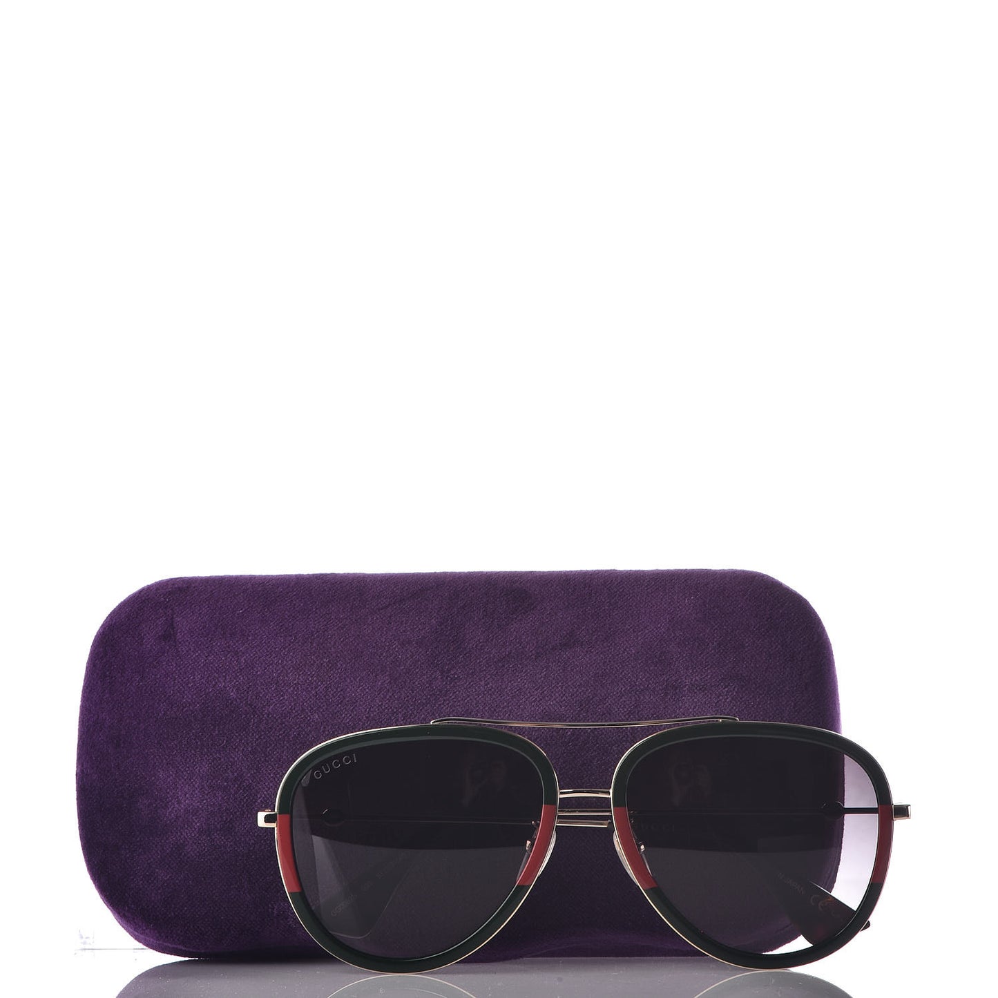 Web Aviator Sunglasses GG0062S Green Red