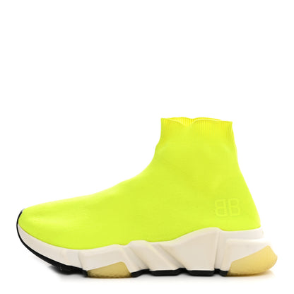 Balenciaga Nylon Knit Womens BB Speed Sneakers  39 Jaune Fluo 1 of 10