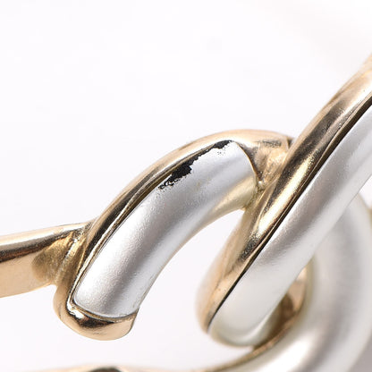 Chanel Metal Logo CC Cuff Gold Silver 5 of 6