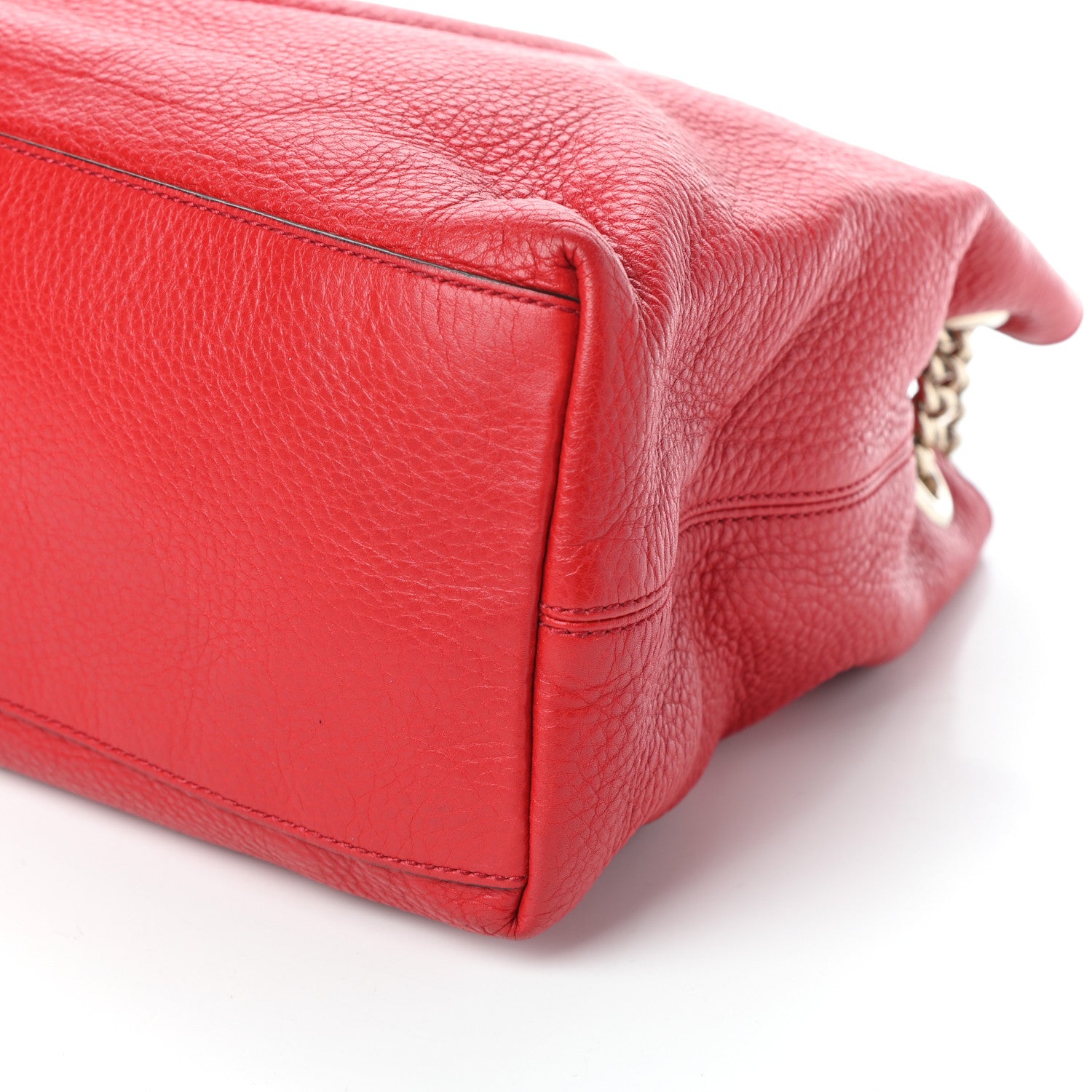 Gucci Pebbled Calfskin Medium Soho Chain Shoulder Bag Tabasco Red 9 of 9