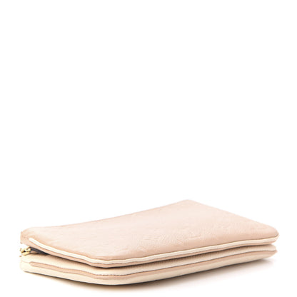 Louis Vuitton Empreinte Double Zip Pochette Beige Rose Creme 4 of 9