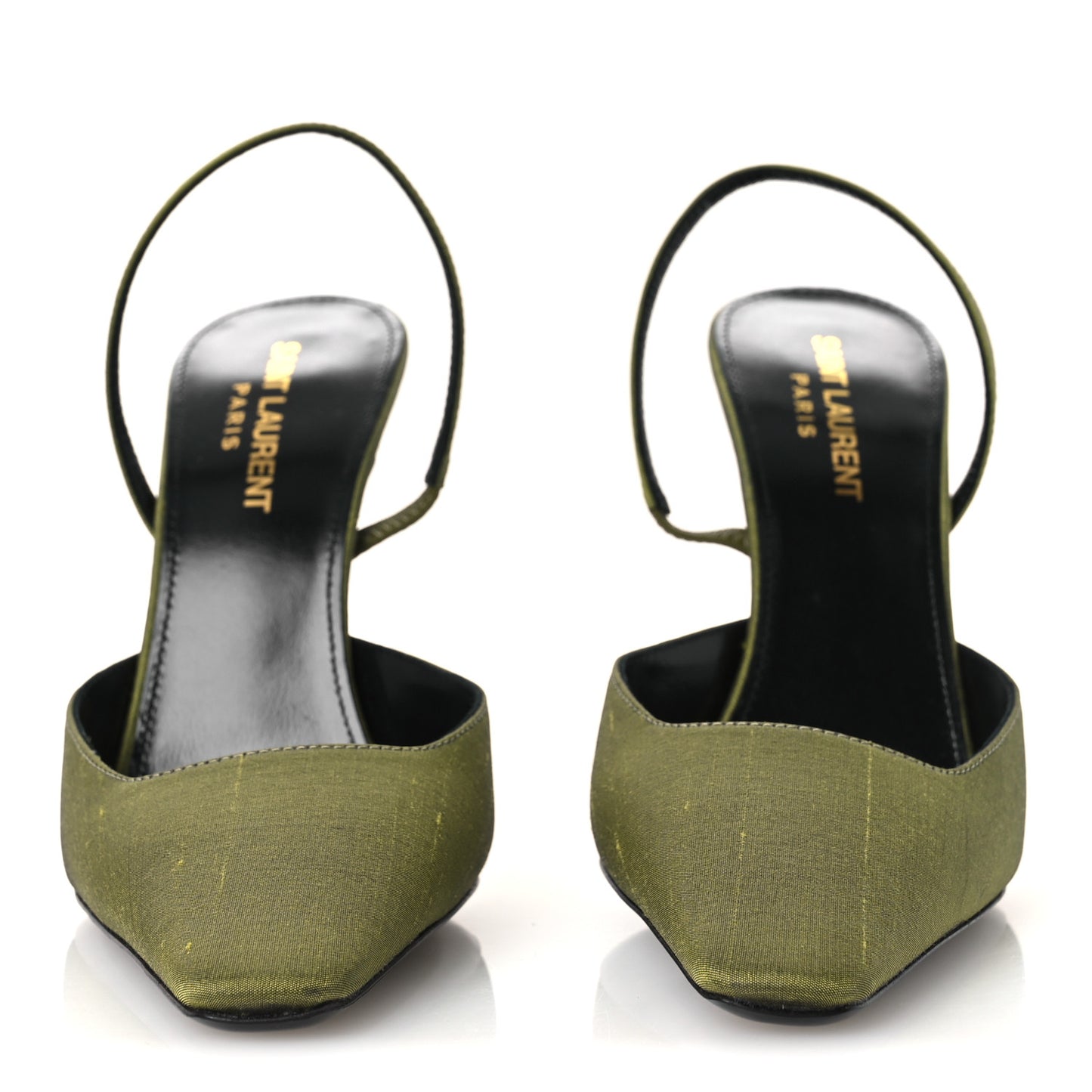 Crepe De Chine Blade 105 Slingback Pumps 37.5 Lime