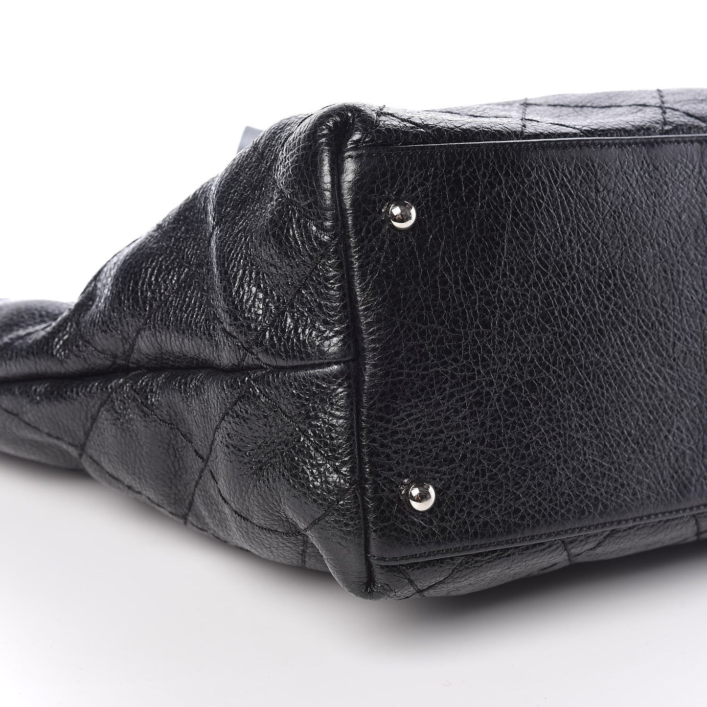 Glazed Calfskin Large On The Road Tote Black