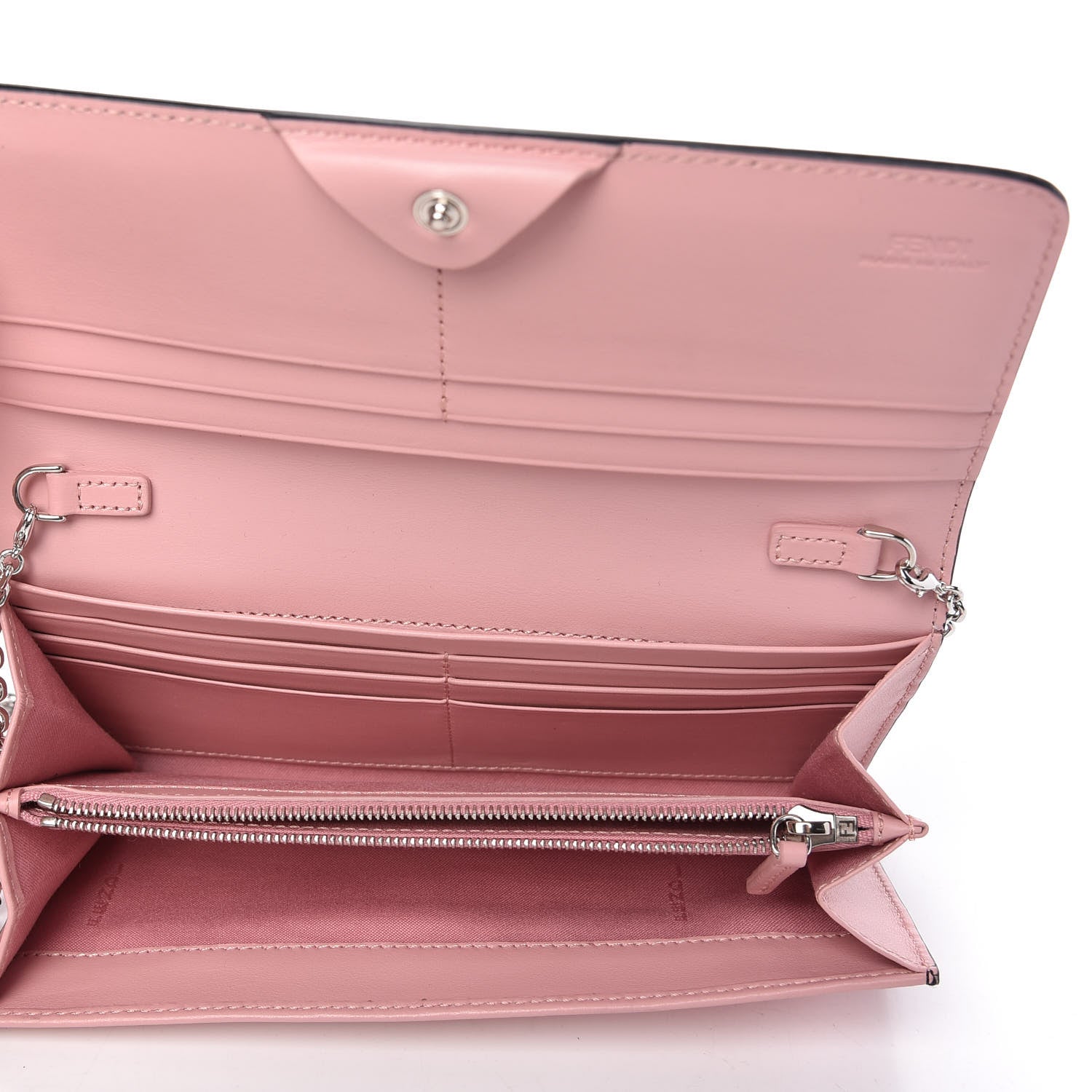 Fendi Vitello Elite Century Hypnoteyes Studded Continental Wallet On Chain Bubblegum Multicolor 5 of 9
