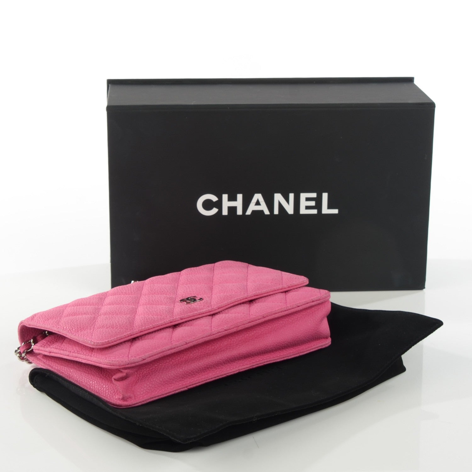 Chanel Iridescent Caviar Quilted Wallet on Chain WOC Pink 4 of 8
