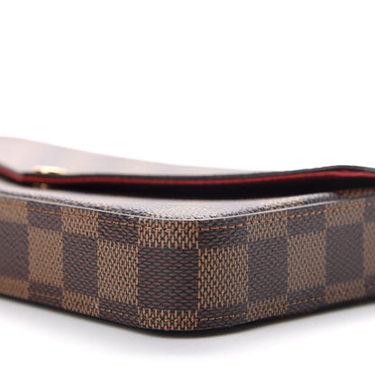 Louis Vuitton Damier Ebene Pochette Felicie Chain Wallet 9 of 10