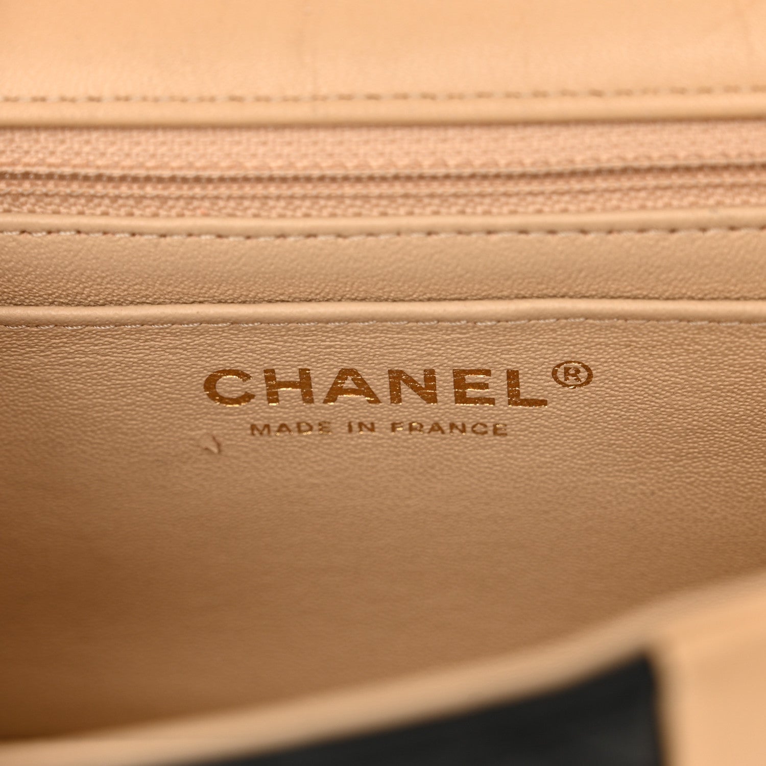 Chanel Lambskin Quilted Mini Rectangular Flap Beige Black 6 of 18