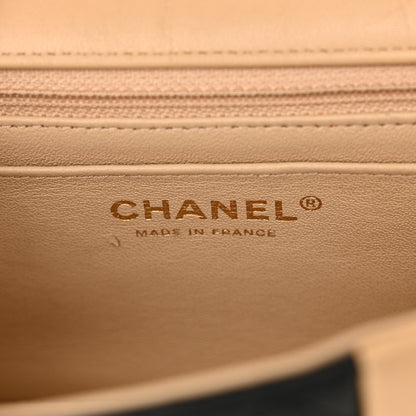 Chanel Lambskin Quilted Mini Rectangular Flap Beige Black 6 of 18