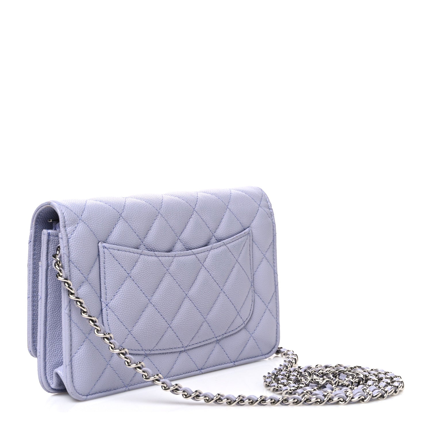 Chanel Caviar Quilted Wallet on Chain WOC Light Purple 3 of 12