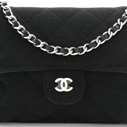Chanel Jersey Fabric Quilted Foldable Tote With Chain Black Multicolor 13 of 19