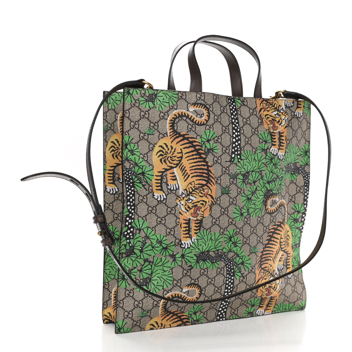 GG Supreme Monogram Bengal Vertical Tote Beige Yard