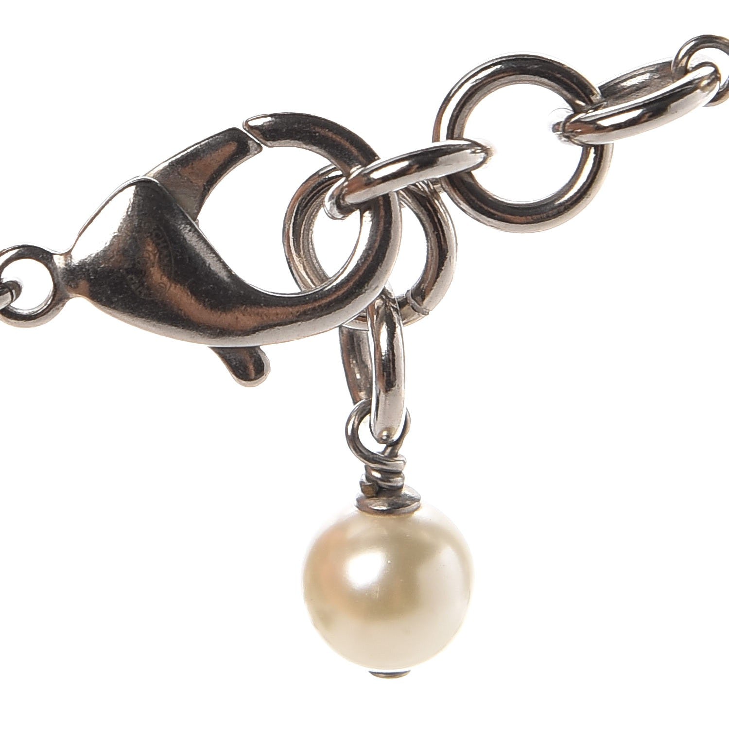 Chanel Ruthenium Pearl Beaded CC Short Necklace Black 5 of 6