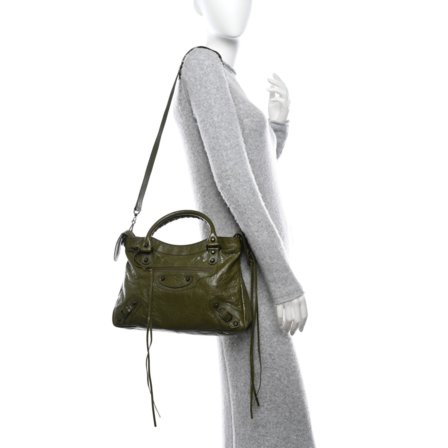 Balenciaga Agneau Classic Hardware Town Green 2 of 9