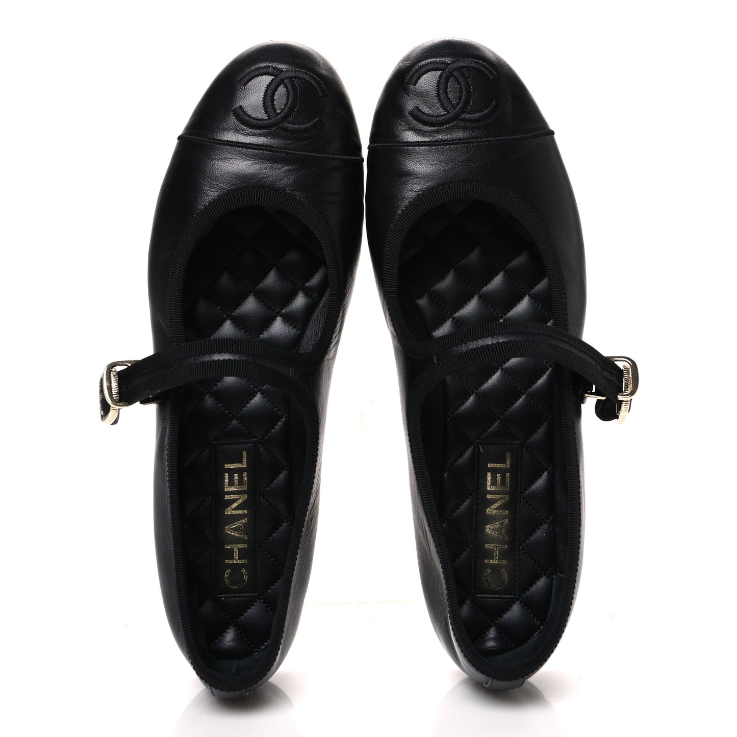 Lambskin Mary Jane Flats 40 Black