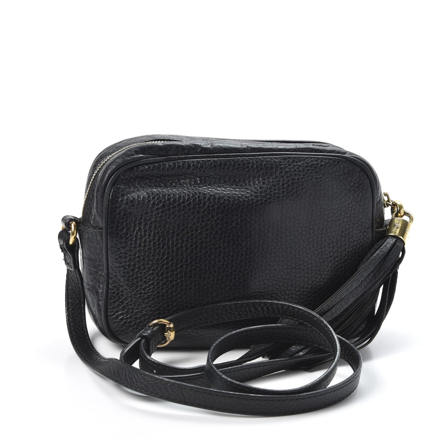 Pebbled Calfskin Small Soho Disco Bag Black