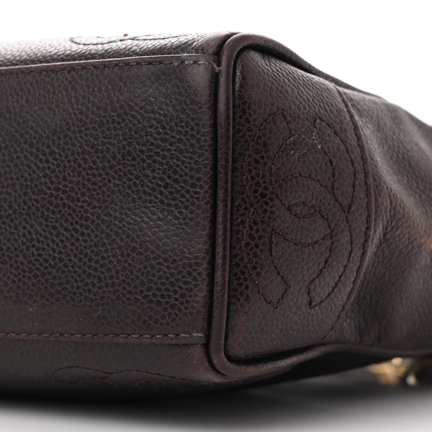 Chanel Caviar CC Shoulder Bag Dark Brown 9 of 11