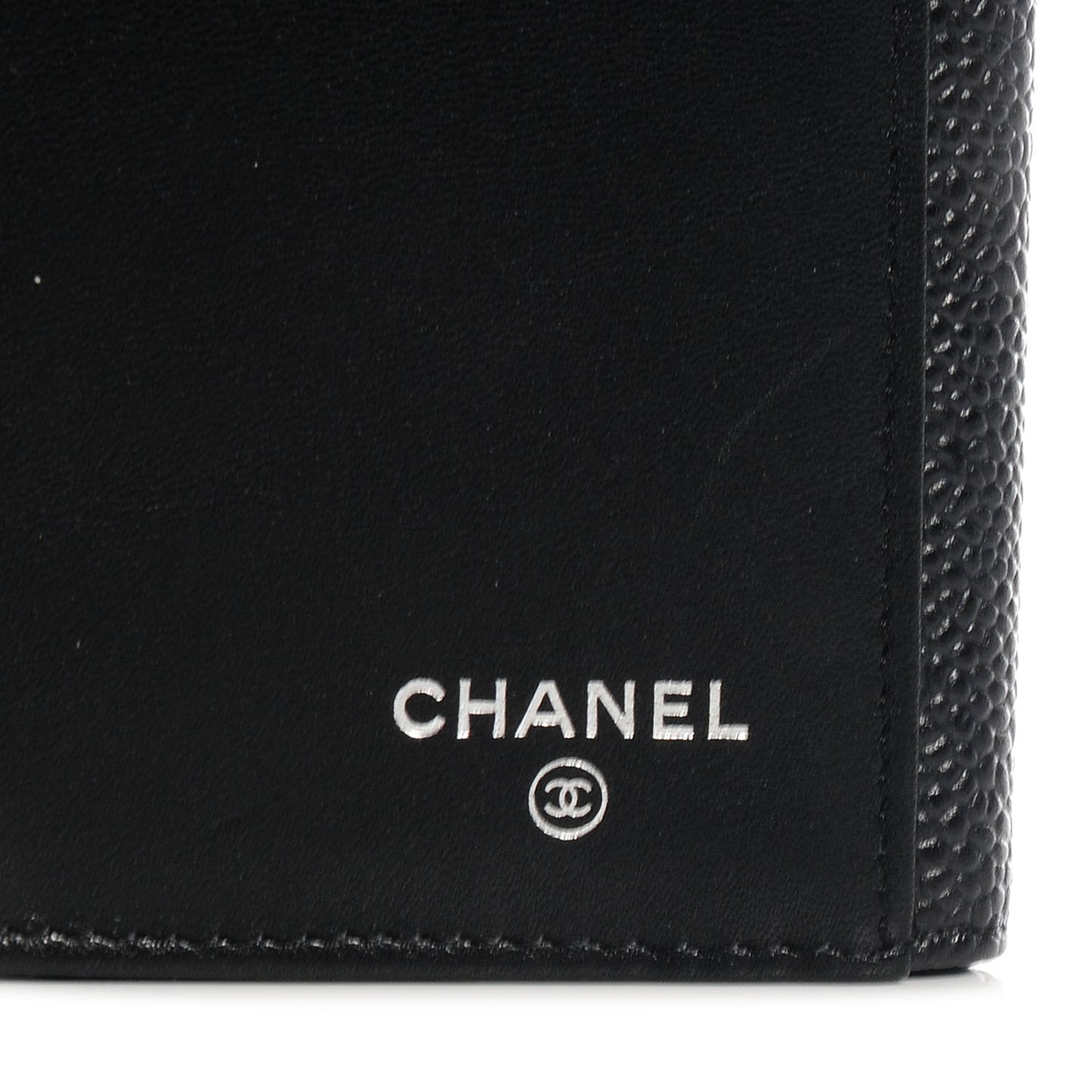 Caviar CC Long Flap French Wallet Black