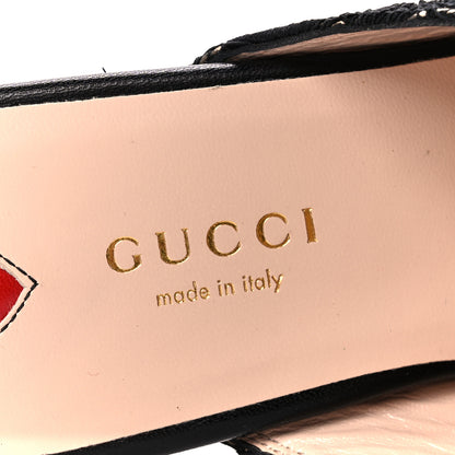 Gucci Lace Malaga Kid Womens Princetown Slippers 36 Black Skin Rose 7 of 8
