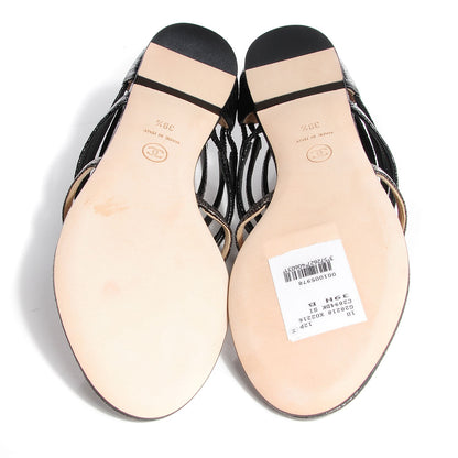 Chanel Metallic Calfskin Gladiator Sandals 39.5 Argent Black 4 of 5