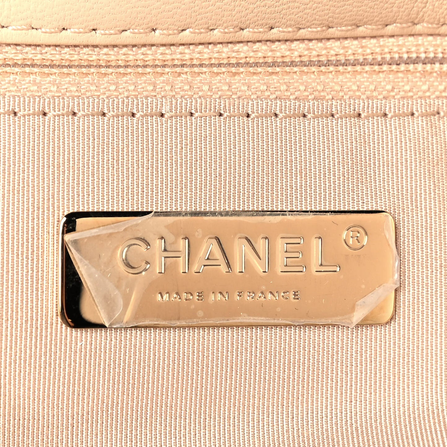 Shiny Goatskin Quilted Medium Chanel 19 Flap Beige