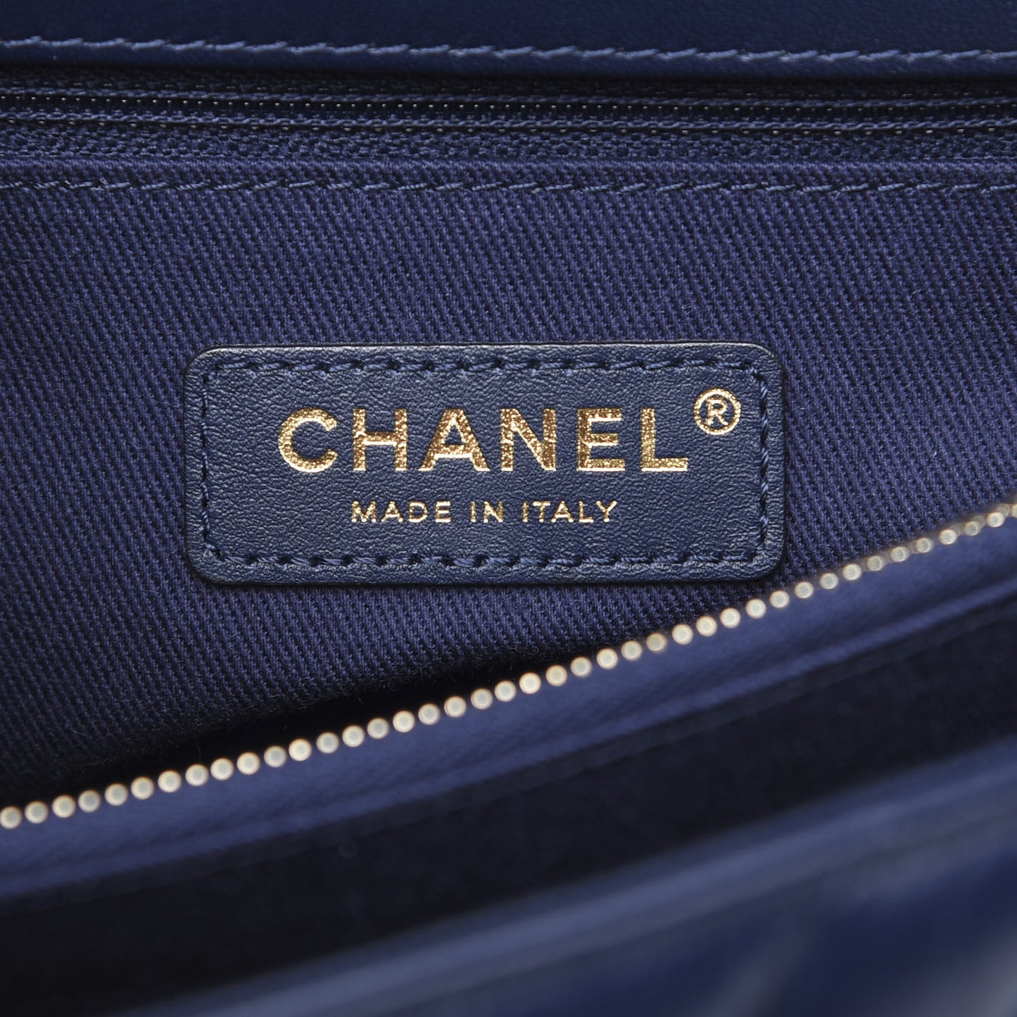 Aged Calfskin Chevron Quilted Small Coco Handle Flap Navy