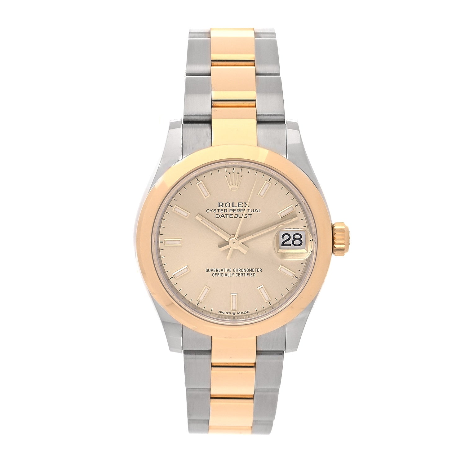 Rolex Stainless Steel 18K Yellow Gold 31mm Oyster Perpetual Datejust Watch Champagne 278243 1 of 4