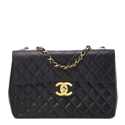 Chanel Lambskin Quilted XL Jumbo Single Flap Black 1 of 11