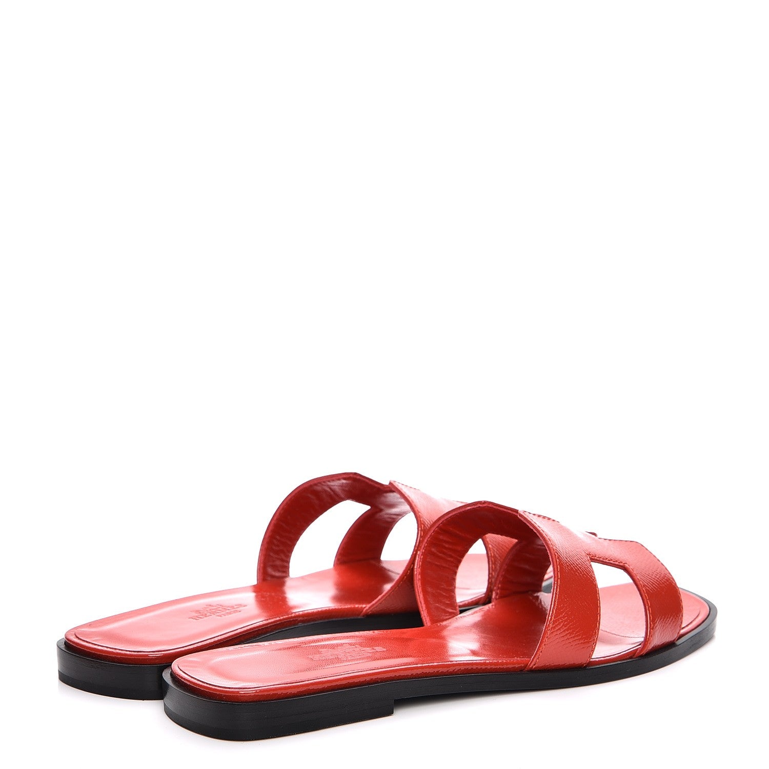 Hermes Patent Epsom Oran Sandals 37.5 Jasper Rouge 4 of 8