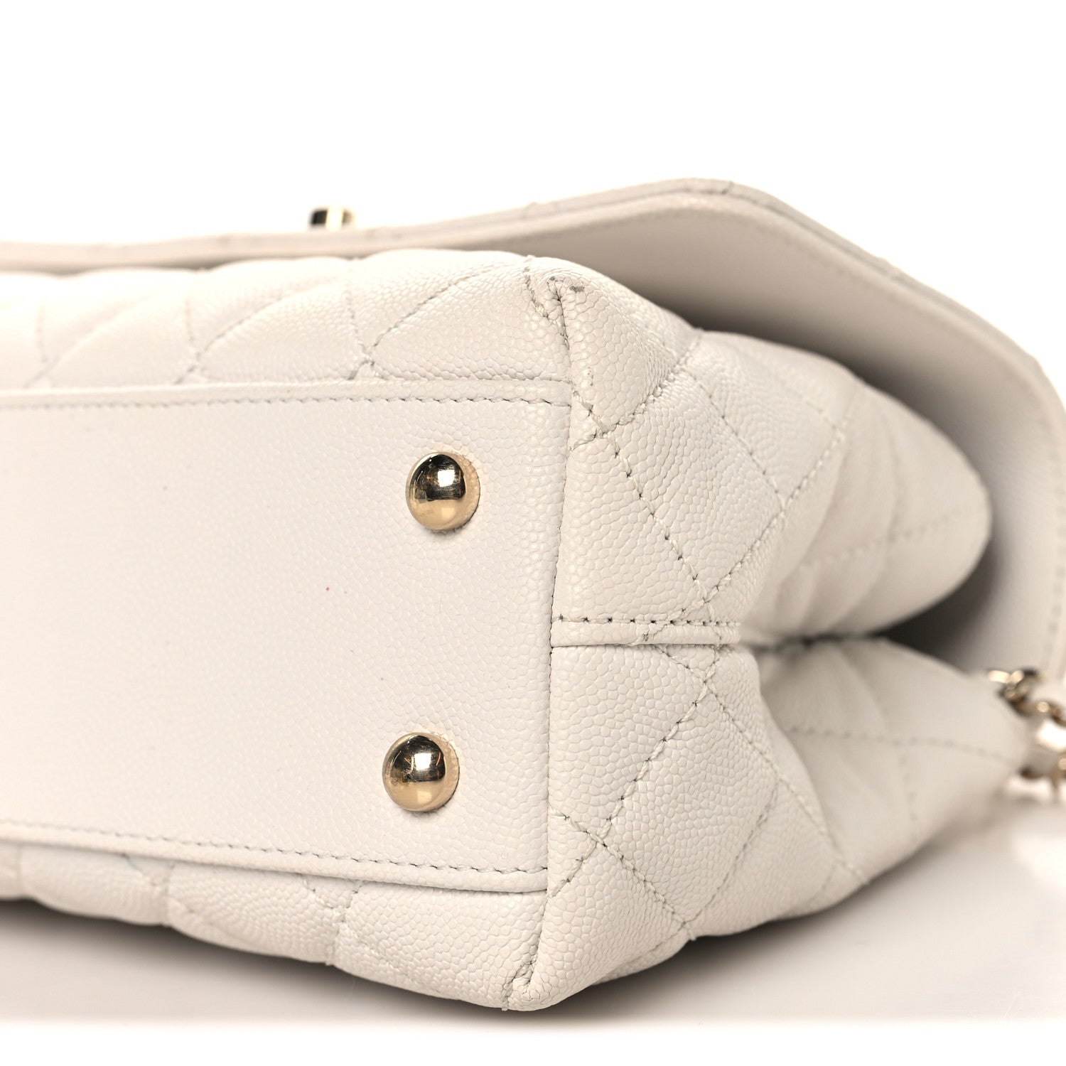 Chanel Caviar Quilted Mini Coco Handle Flap White 10 of 11