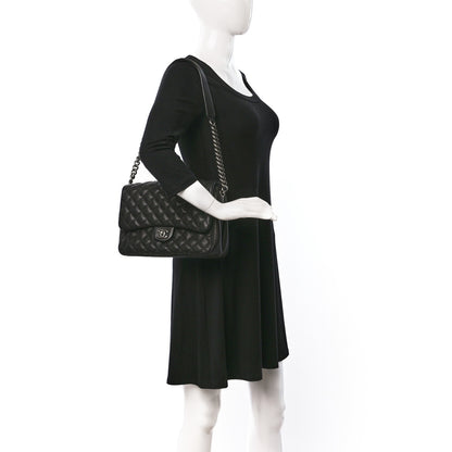 Chanel Caviar Quilted Medium Rock In Rome Single Flap Black 2 of 9