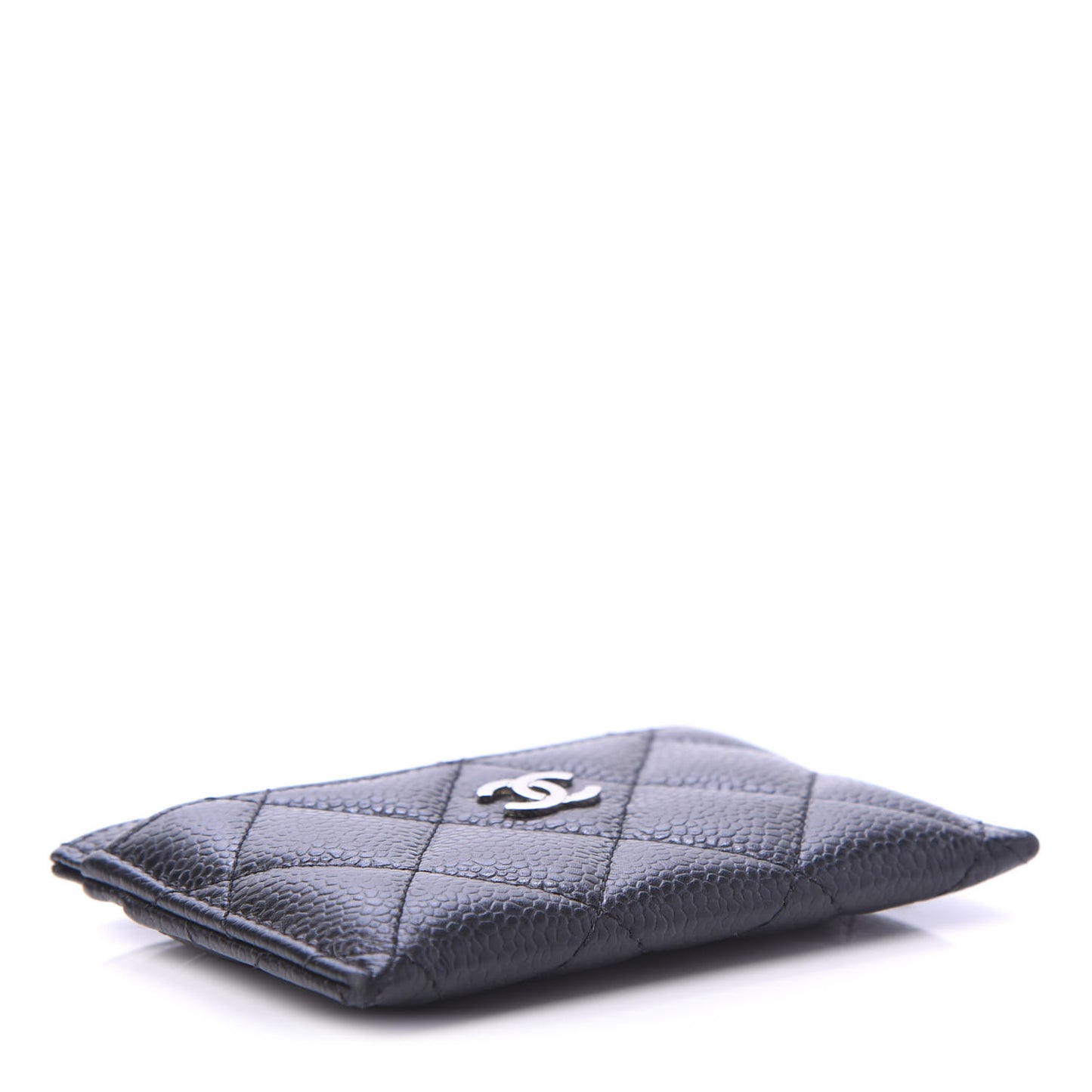 Caviar Quilted Card Holder Black