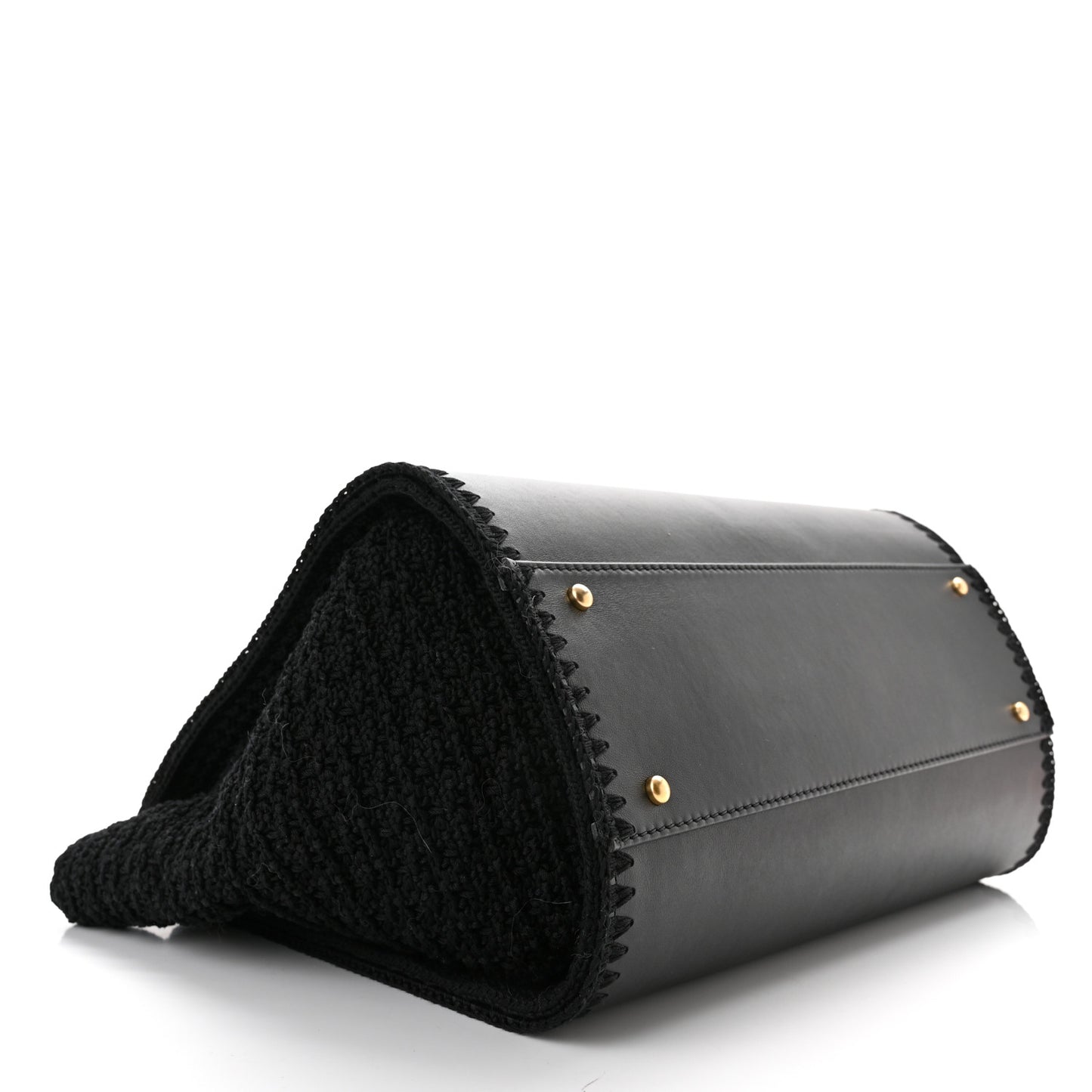 Calfskin Knit Medium Deauville Tote Black