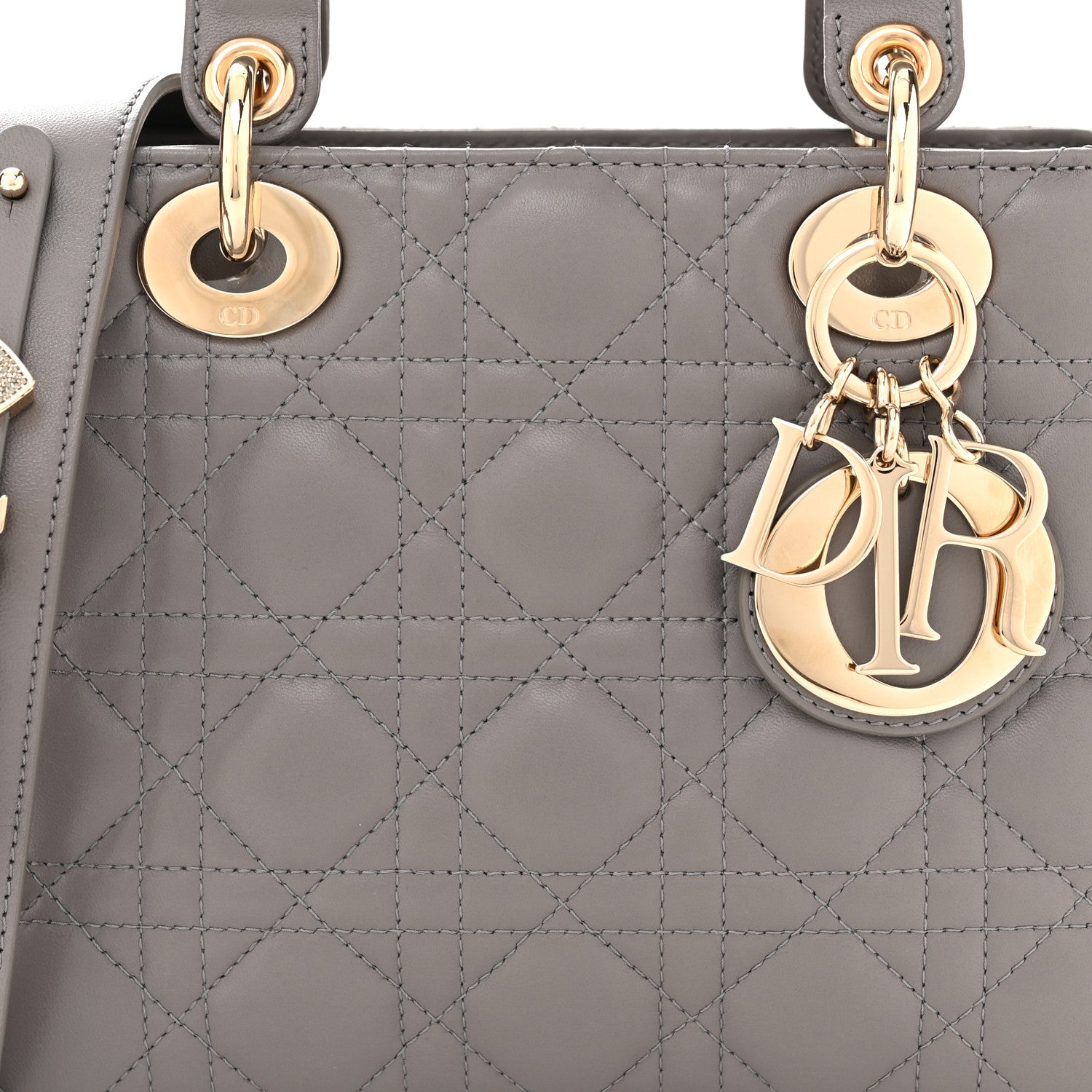 Christian Dior Lambskin Cannage Small My ABC Dior Lady Dior Grey 8 of 10