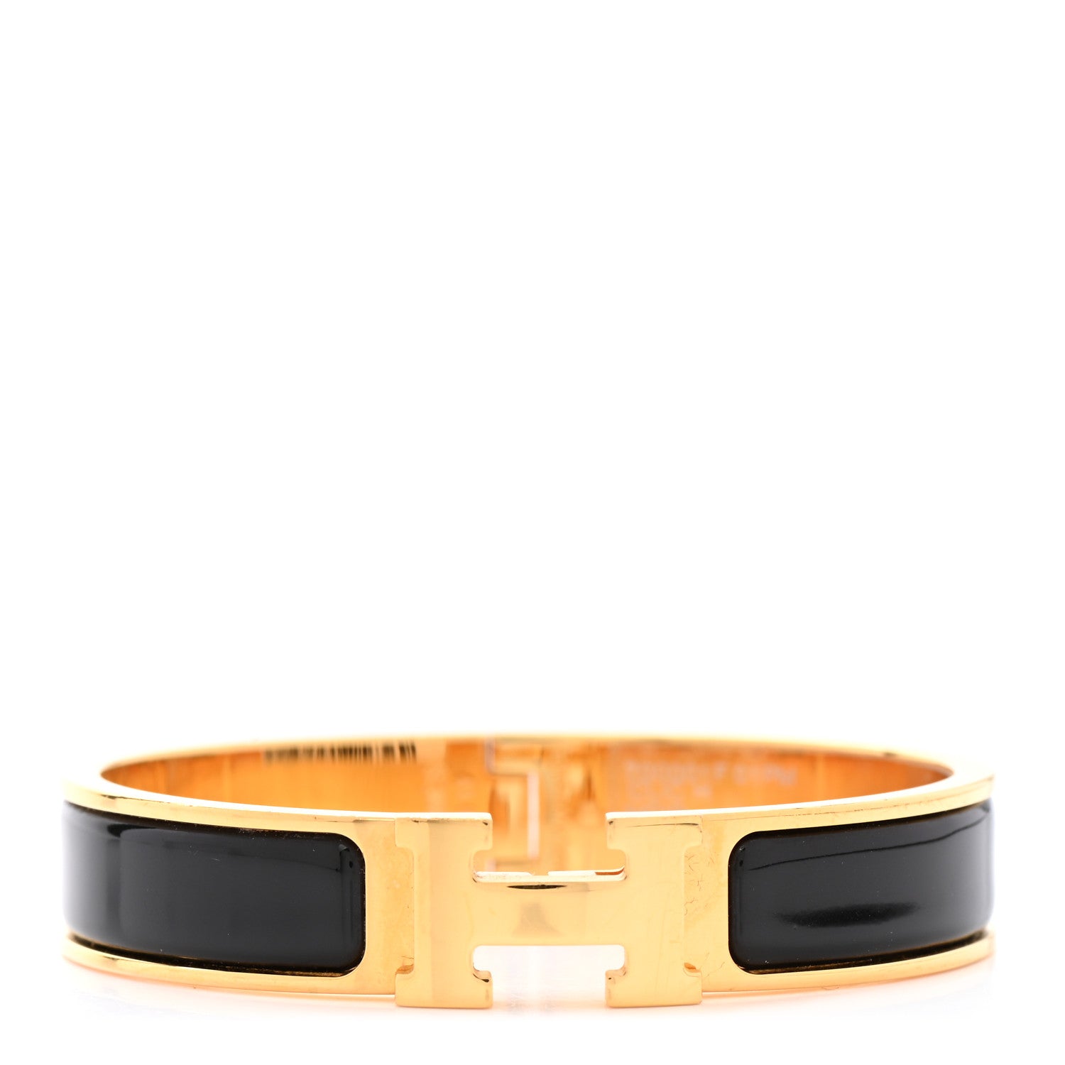 Hermes Enamel Narrow Clic Clac H Bracelet PM Black 1 of 5