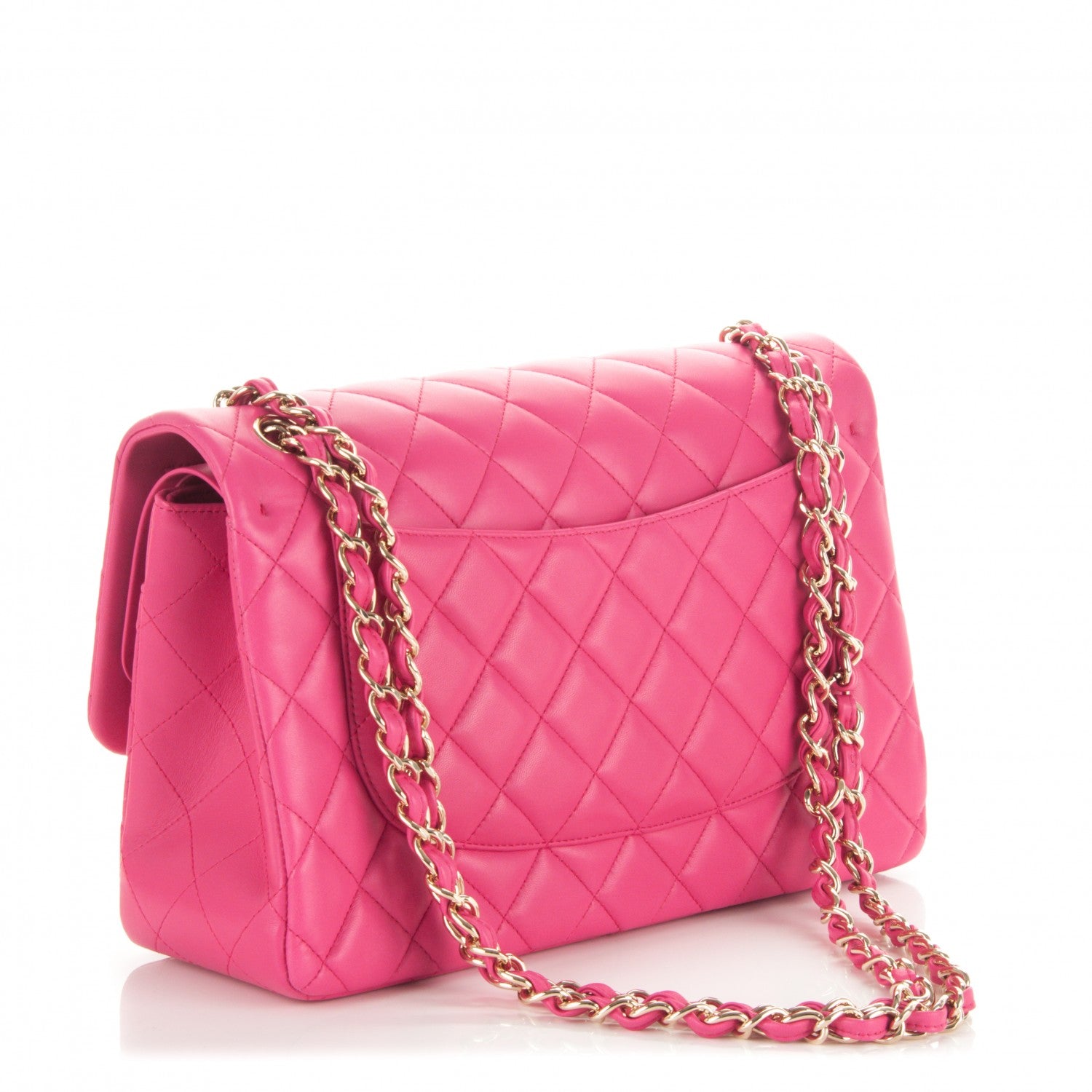 Chanel Lambskin Quilted Jumbo Double Flap Fuchsia 3 of 7