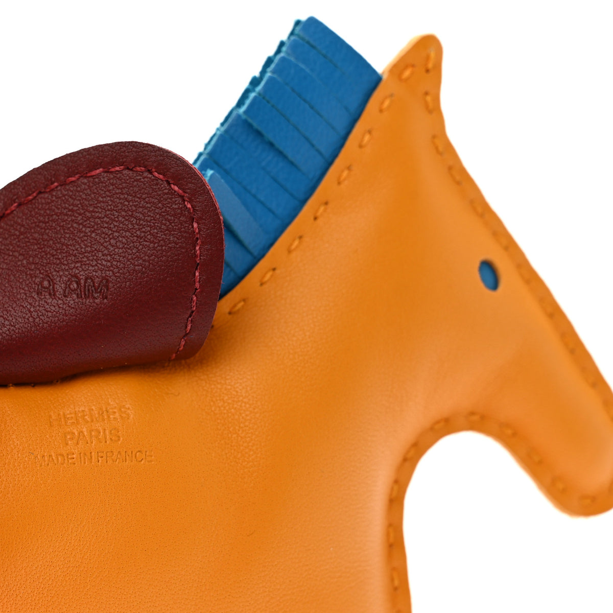 Milo Lambskin Grigri Rodeo Horse Bag Charm MM Jaune D'or Bleu Zanzibar Rouge H