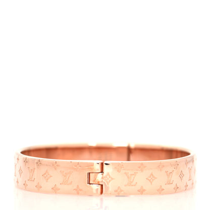 Louis Vuitton Brass Monogram Nanogram Cuff M Pink Gold 3 of 5