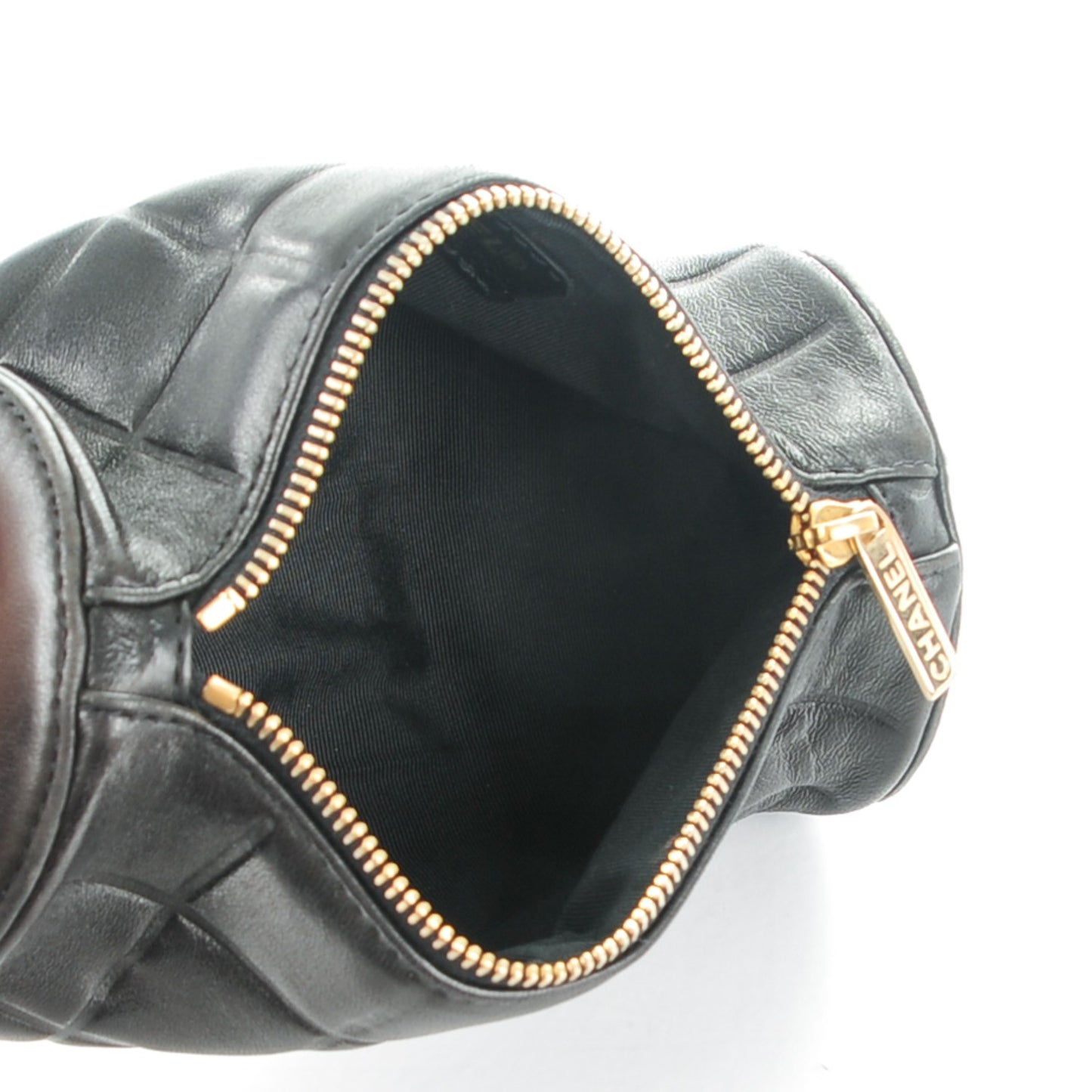 Lambskin Chocolate Bar Cosmetic Pouch Black