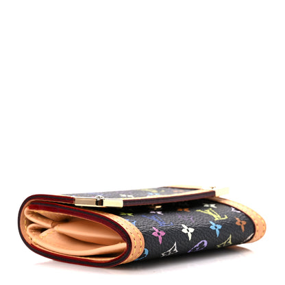 Louis Vuitton Monogram Multicolor Porte-Monnaie Plat Coin Purse Black 4 of 10