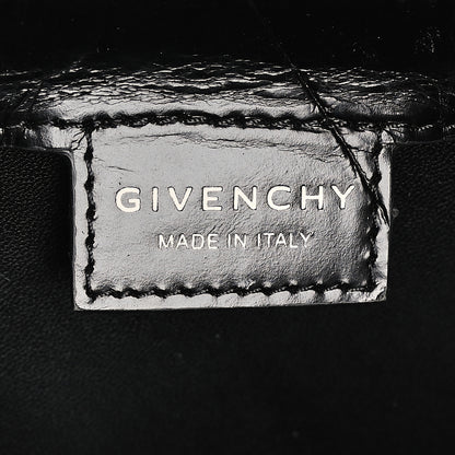 Givenchy Calfskin Crocodile Embossed Large Cut Out Shoulder Bag Black 6 of 8