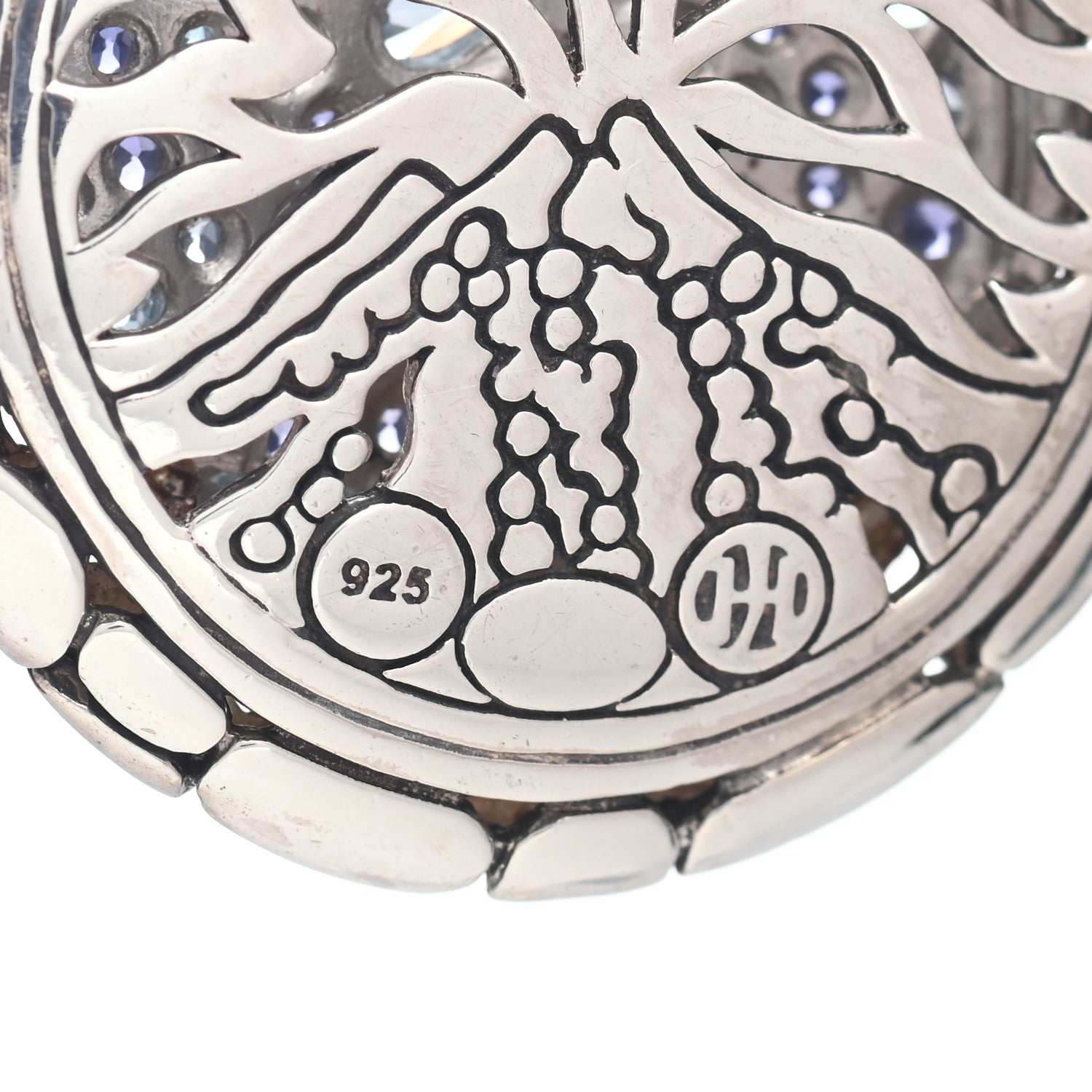 John Hardy Sterling Silver Blue Topaz Iolite Pebble Pendant 3 of 3
