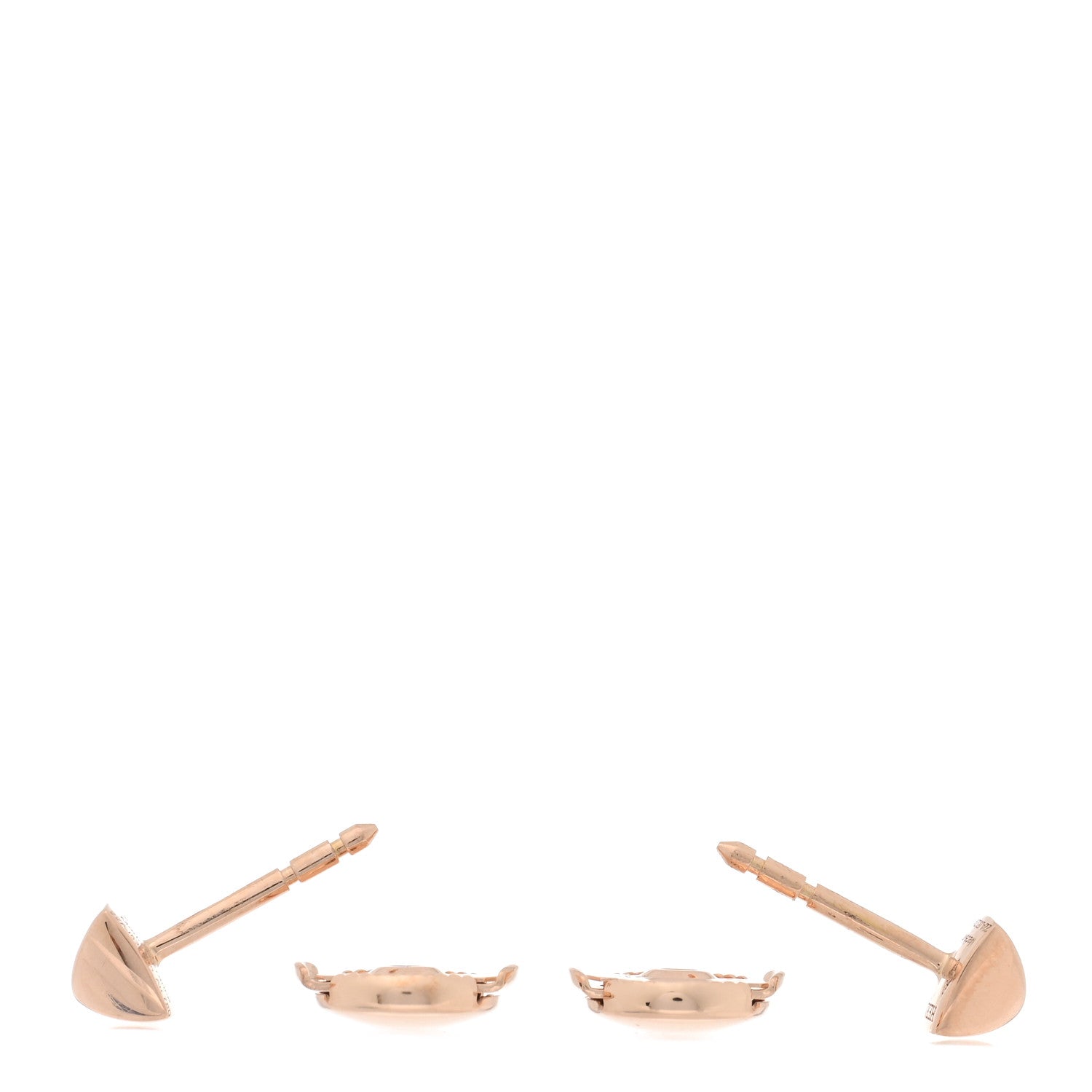 Hermes 18K Rose Gold Clou d'H Stud Earrings 3 of 5