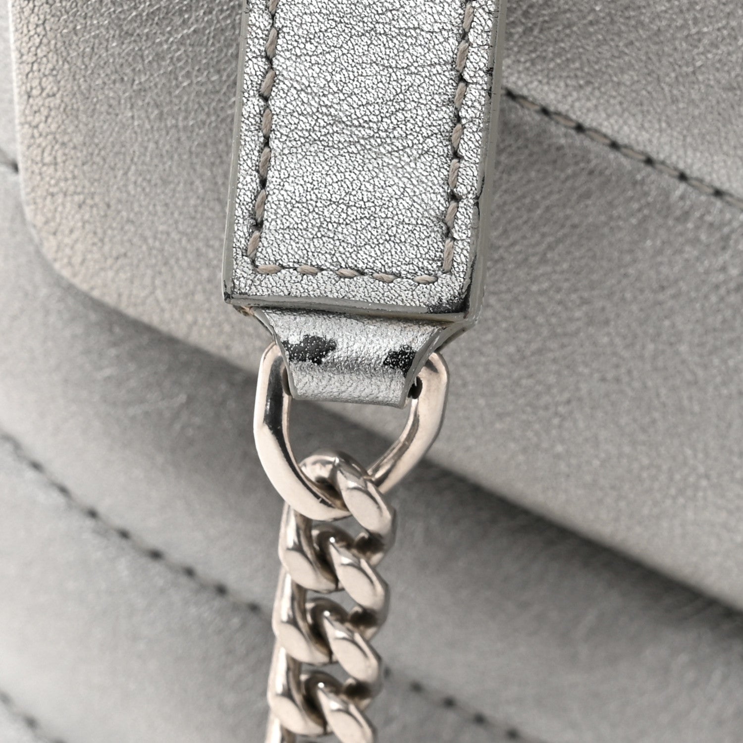 Saint Laurent Metallic Calfskin Y Quilted Monogram Small Loulou Chain Satchel 11 of 11