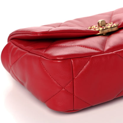 Chanel Lambskin Quilted Medium Chanel 19 Flap Red 9 of 12