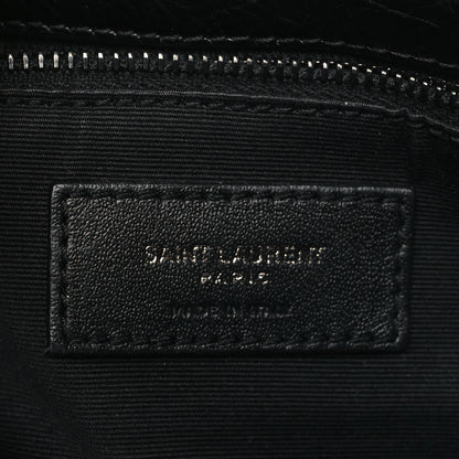 Saint Laurent Crinkled Calfskin Matelasse Monogram Medium Niki Chain Satchel Black 6 of 10