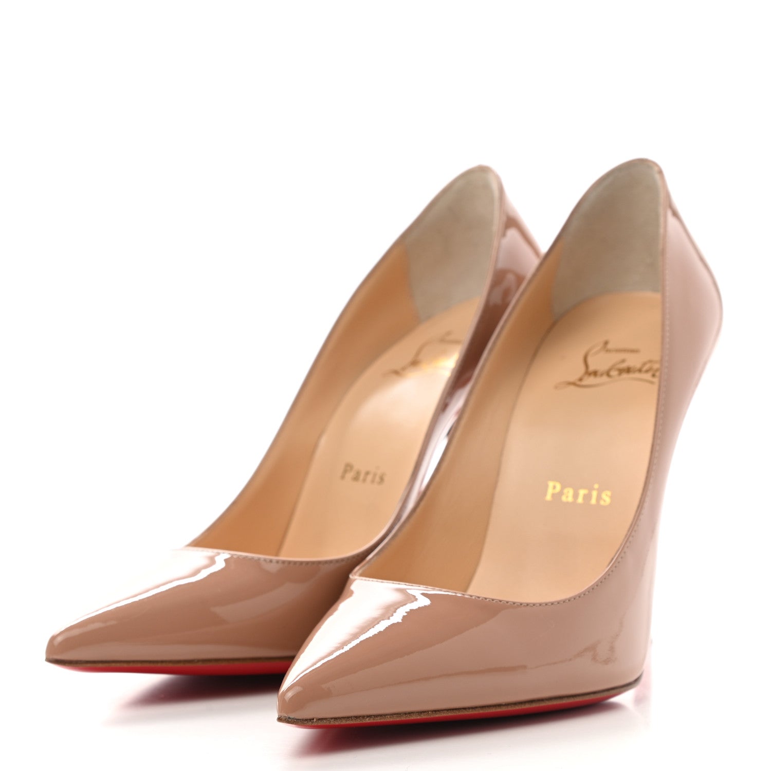 Christian Louboutin Patent Kate 100 Pumps 35.5 Nude 3 of 8